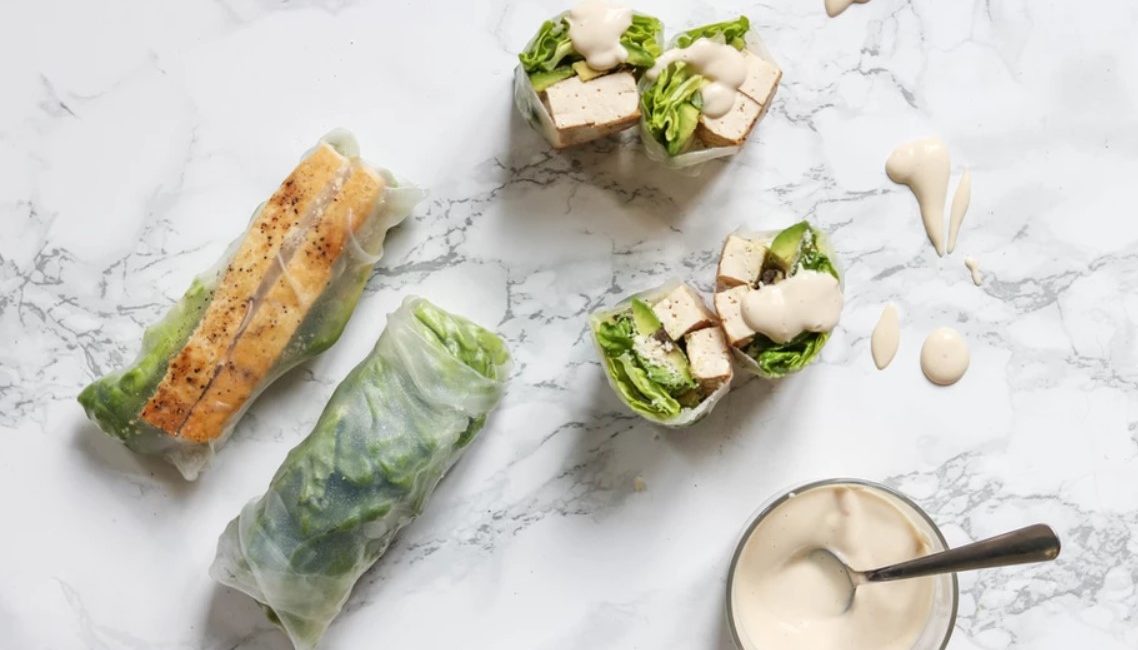 Tofu Ceasar Summer Rolls