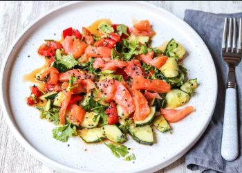 Crushed Cucumber Salad With Salmon